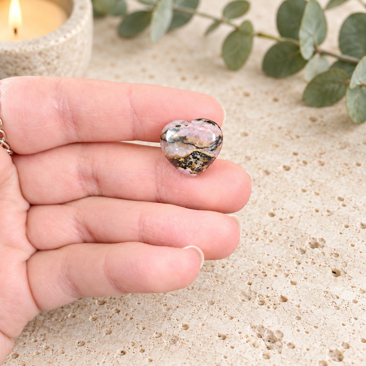 Rhodonite 1.5cm Gemstone Heart