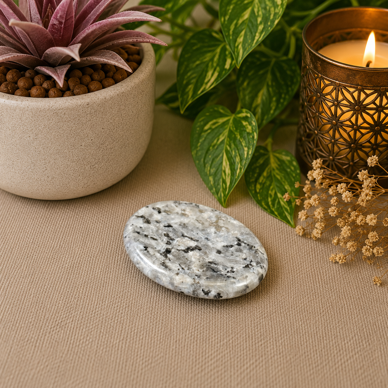 Larvikite Oval Shape Worry Stone (Thumb Stone)