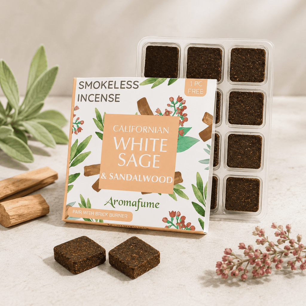 California White Sage & Sandalwood Incense Bricks Refill Pack