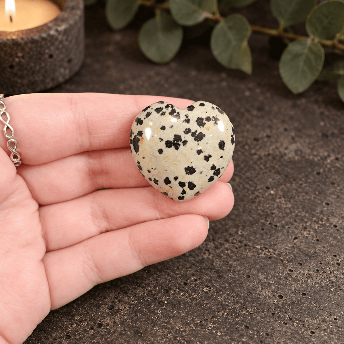 Dalmatian Jasper 3cm Gemstone Heart
