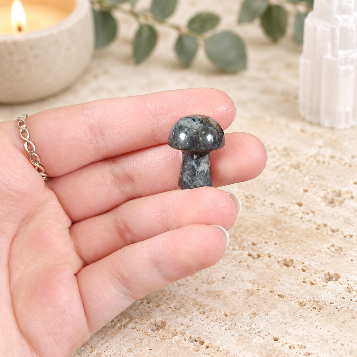 Larvikite 2cm Gemstone Mushroom