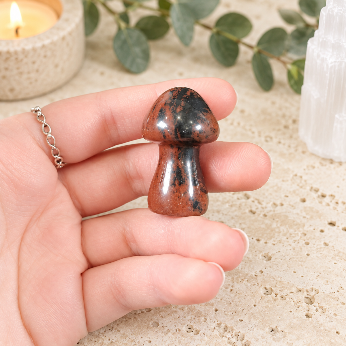Mahogany Obsidian 4cm Gemstone Mushroom