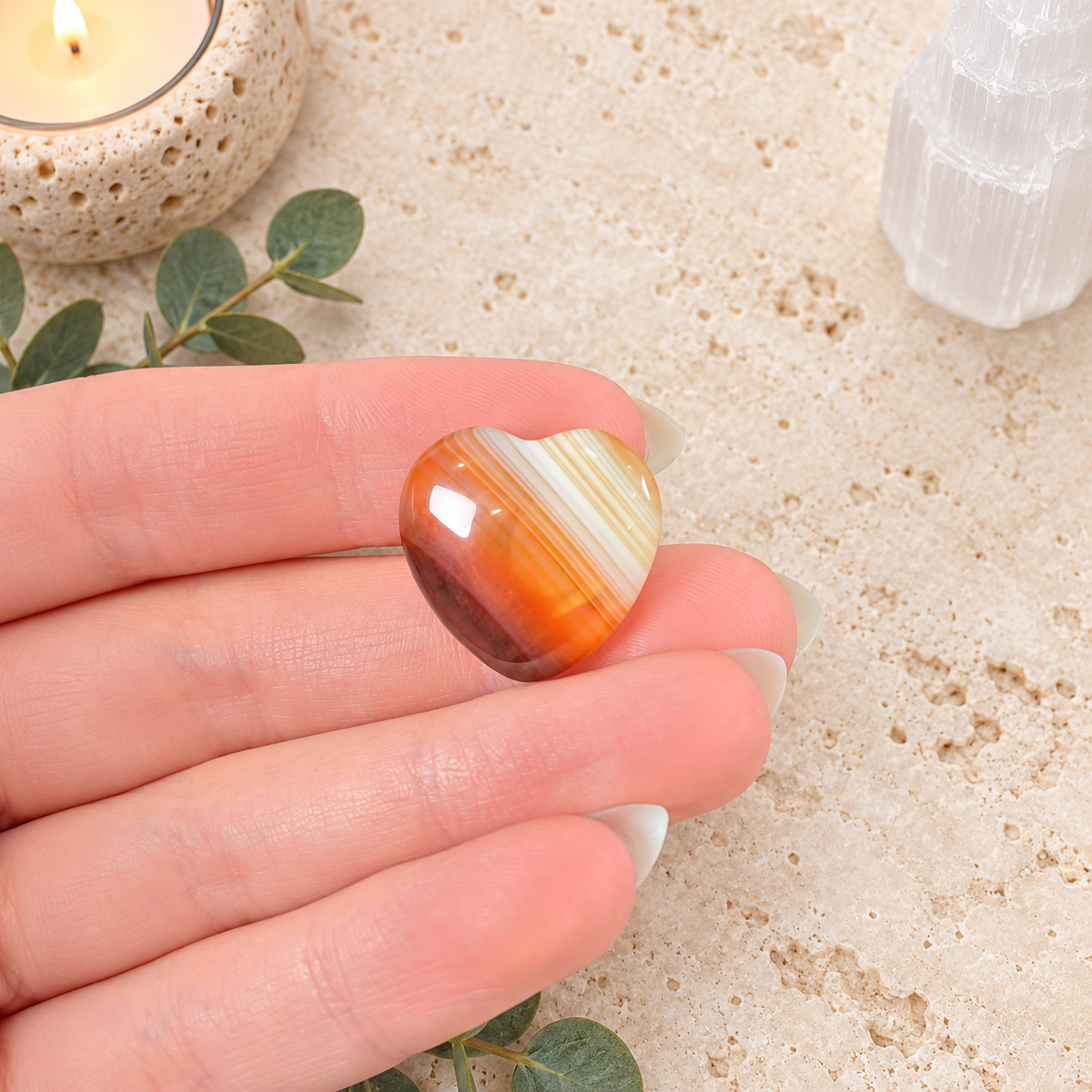 Carnelian 2cm Gemstone Heart