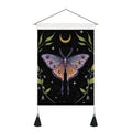 Purple Luna Moth on Black Banner