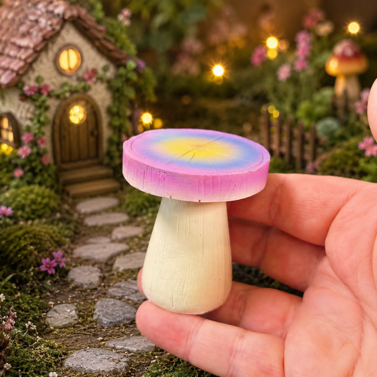 6cm Rainbow Fairy Garden Stool