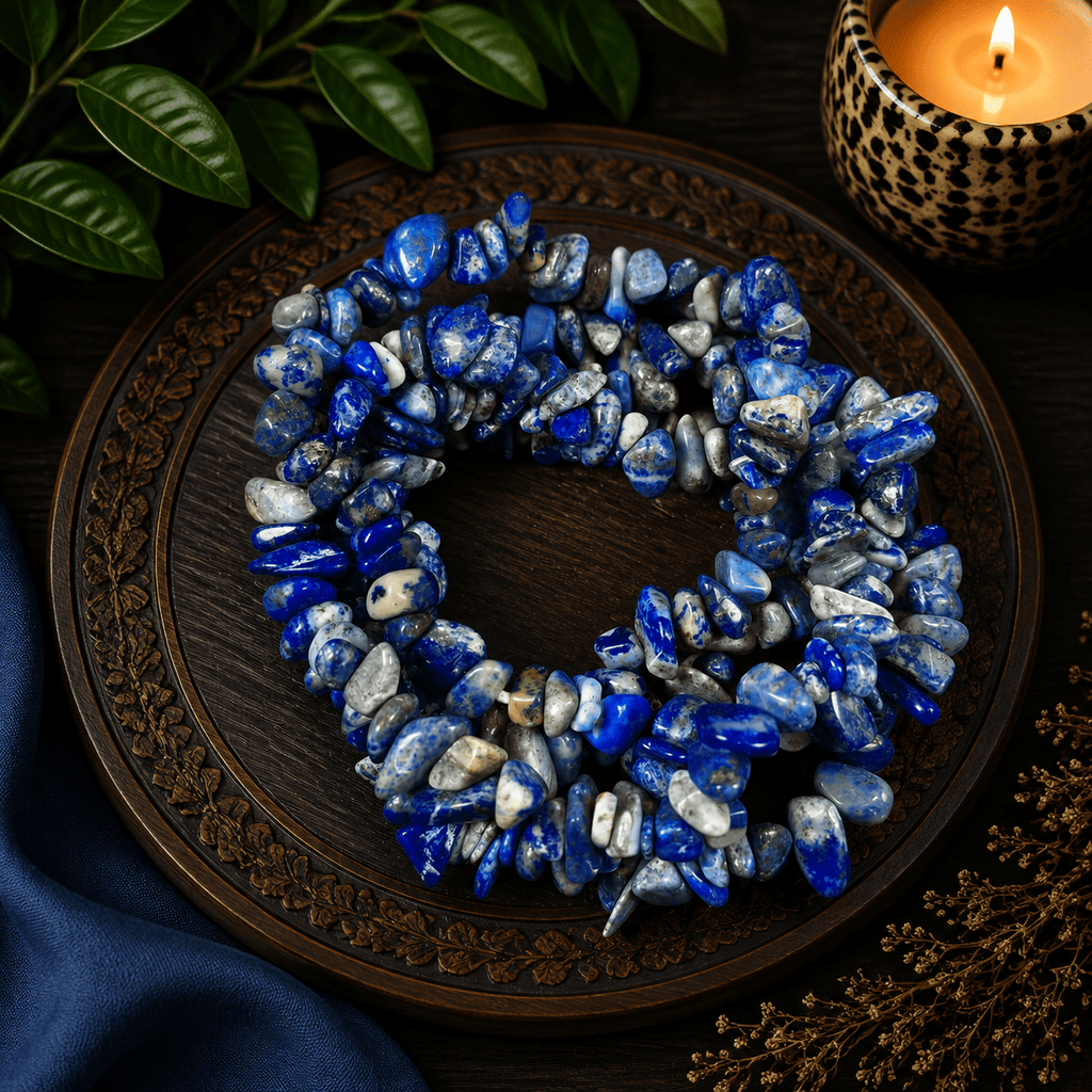 Lapis Lazuli Gemstone Chip Bracelet