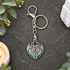 Ocean Jasper Dragon Heart Keyring
