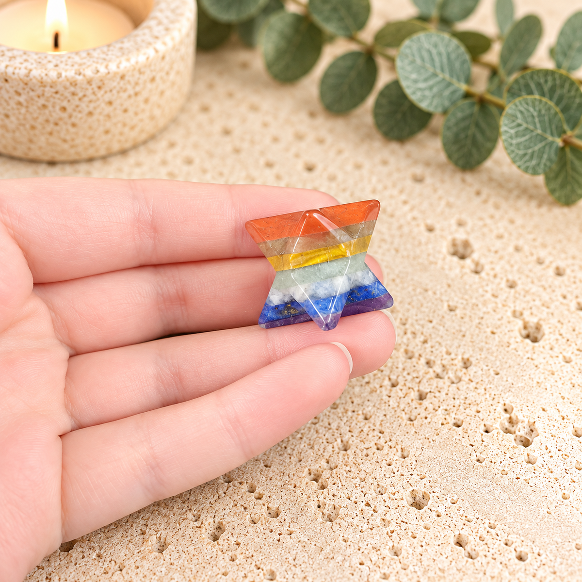 2cm Chakra Gemstone Merkabah