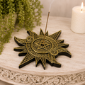 Gold Triple Moon Incense Holder