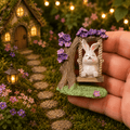 7cm Bunny with Purple & Pink Flowers on Swing