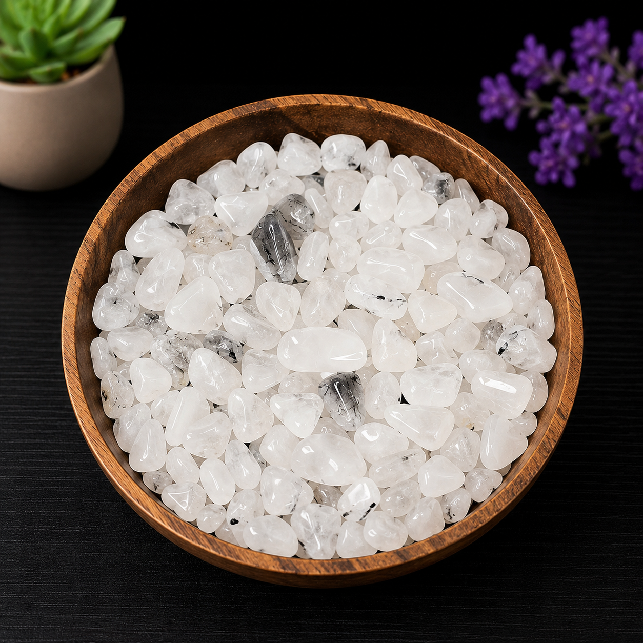 Gemstone Chips 100g - Tourmalinated Quartz