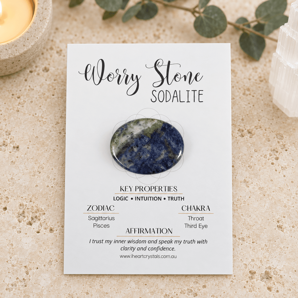 Sodalite Oval Shape Worry Stone (Thumb Stone)