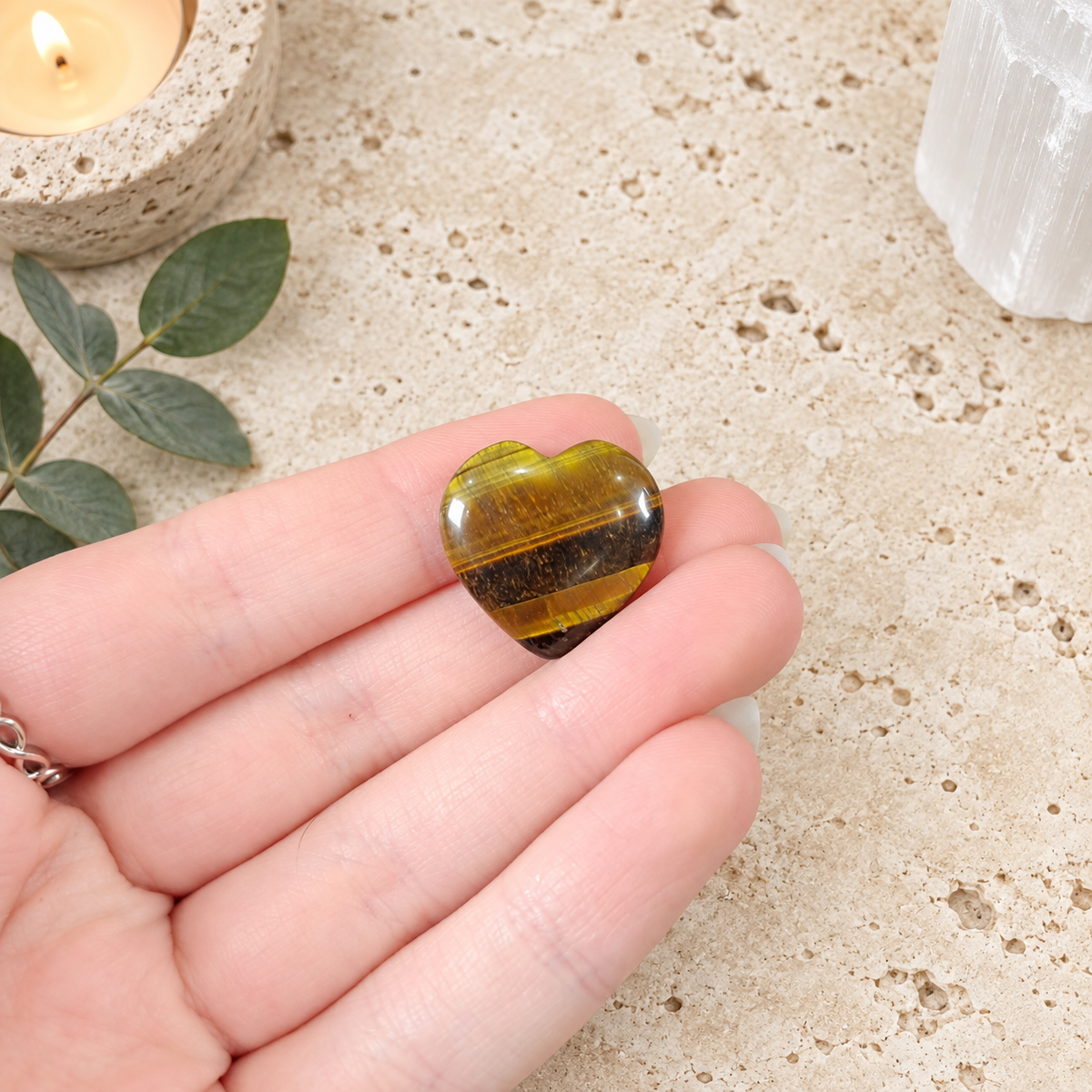 Tiger Eye 2cm Gemstone Heart