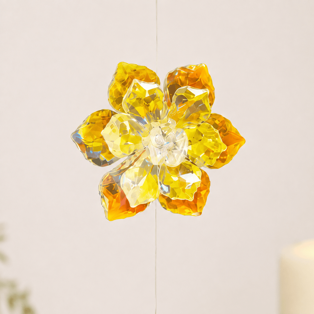 27cm Angel Aura Glass Flower Suncatcher