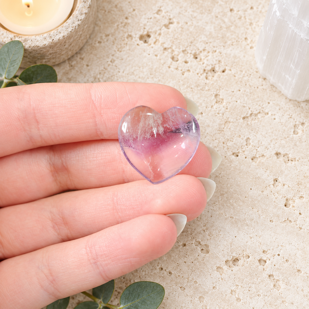 Fluorite 2cm Gemstone Heart