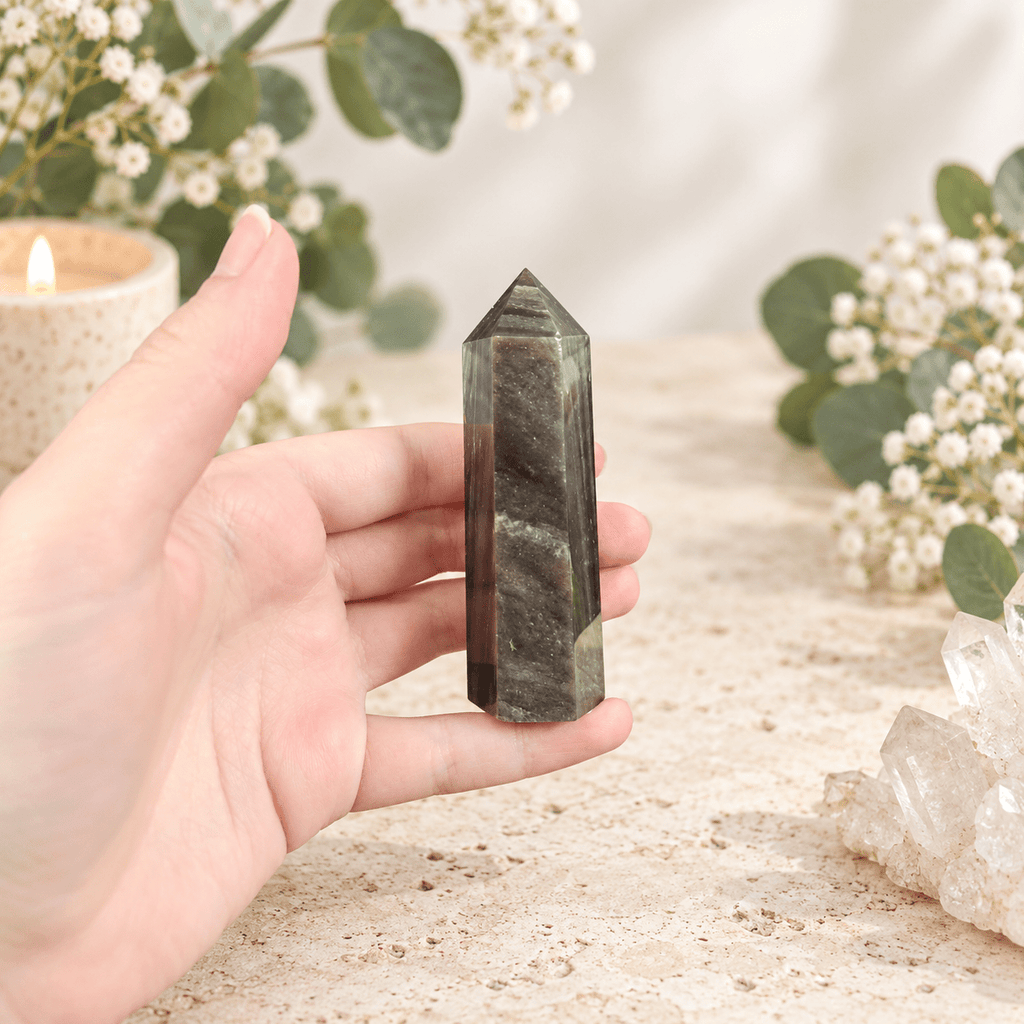 78g Silver Sheen Obsidian Tower