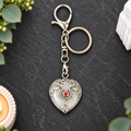 Clear Quartz Dragon Heart Keyring