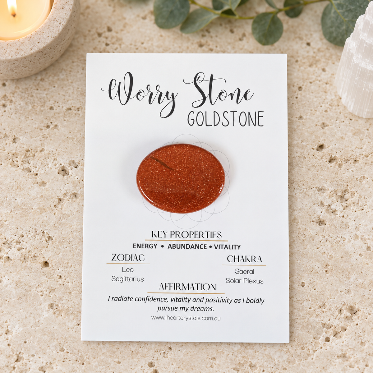 Goldstone Oval Shape Worry Stone (Thumb Stone)