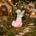 7cm Blue Fairy Kneeling on Mushroom