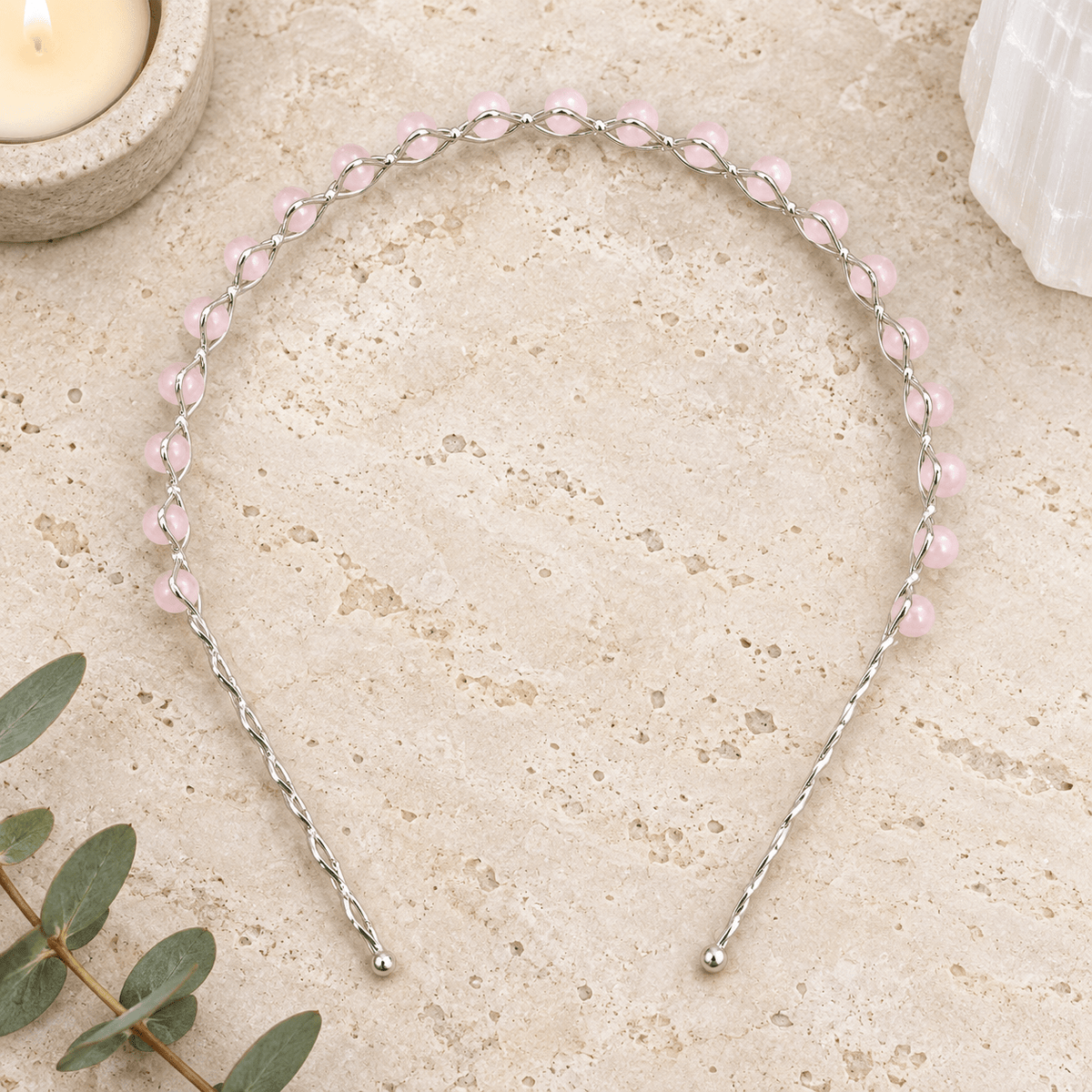 Rose Quartz Gemstone Headband