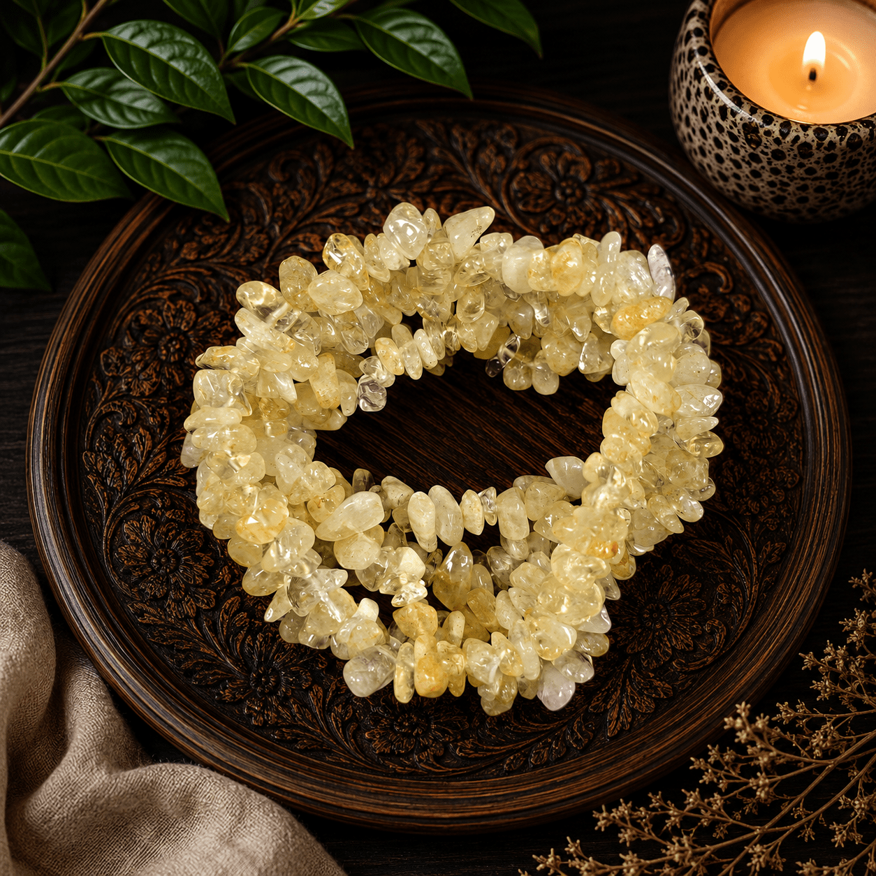 Citrine Gemstone Chip Bracelet
