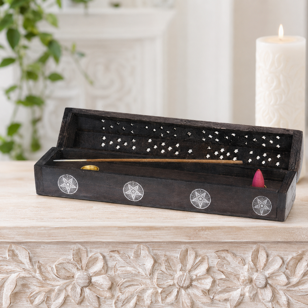 Black Magic Attraction Incense Holder with 10 Incense Sticks (Blood Orange & Jasmine)