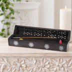 Black Magic Protection Incense Holder with 10 Incense Sticks (Black Opium & Myrrh)