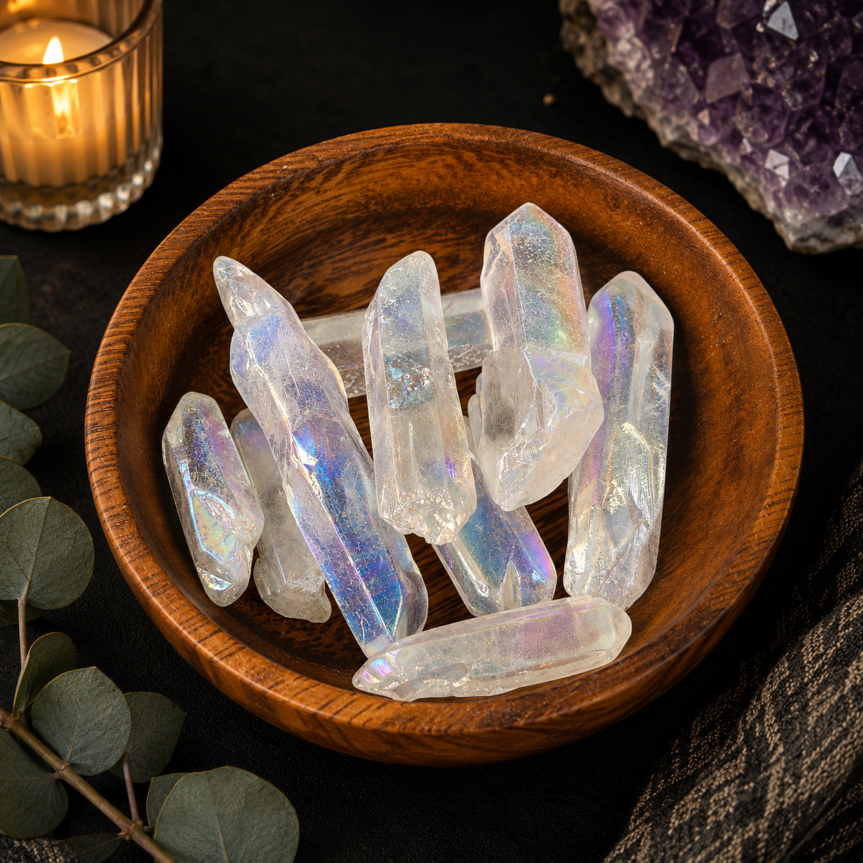 100g Aura Coated Quartz Pieces - Angel Aura