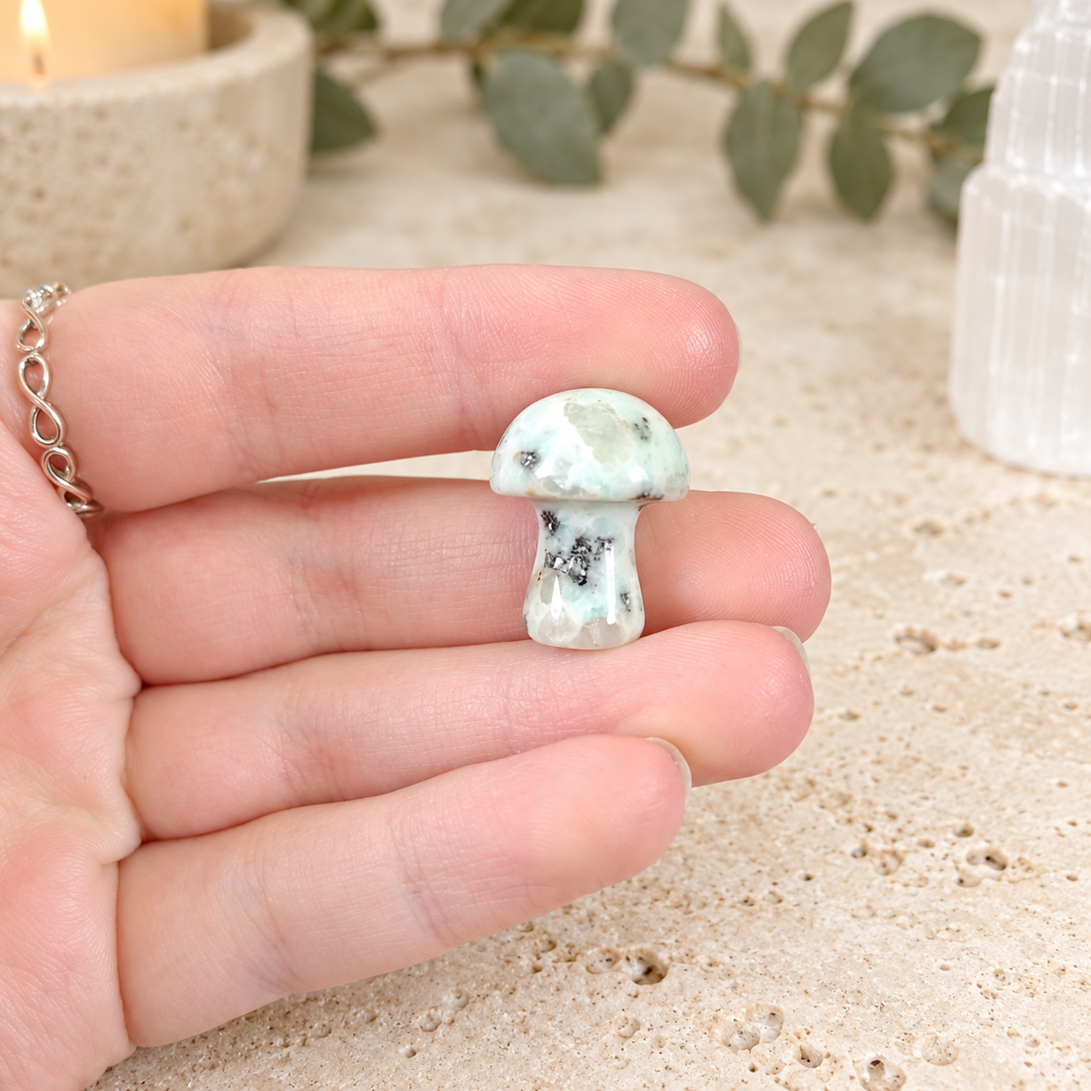 Kiwi Jasper 2cm Gemstone Mushroom