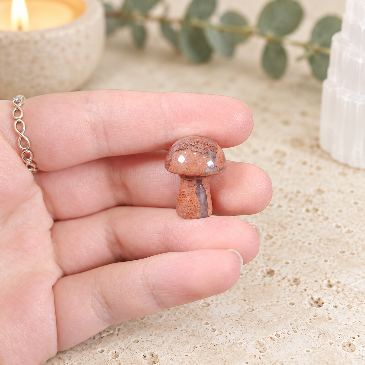 Red Jasper 2cm Gemstone Mushroom