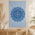 Blue Mandala Cotton Tapestry