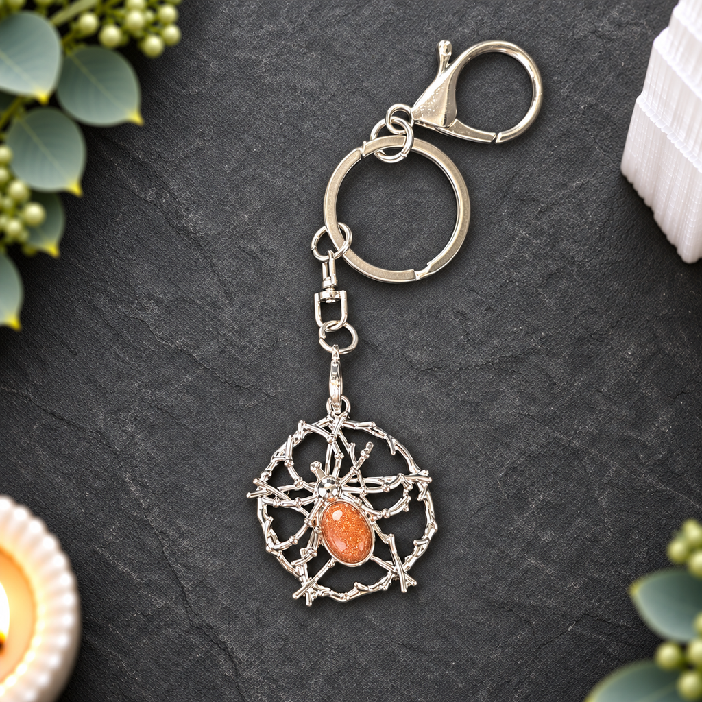 Goldstone Spider Keyring