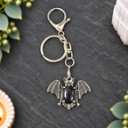 Black Obsidian Bat Keyring
