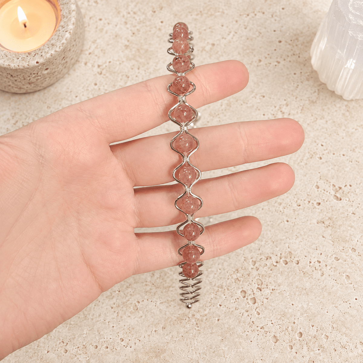 Strawberry Quartz Gemstone Headband