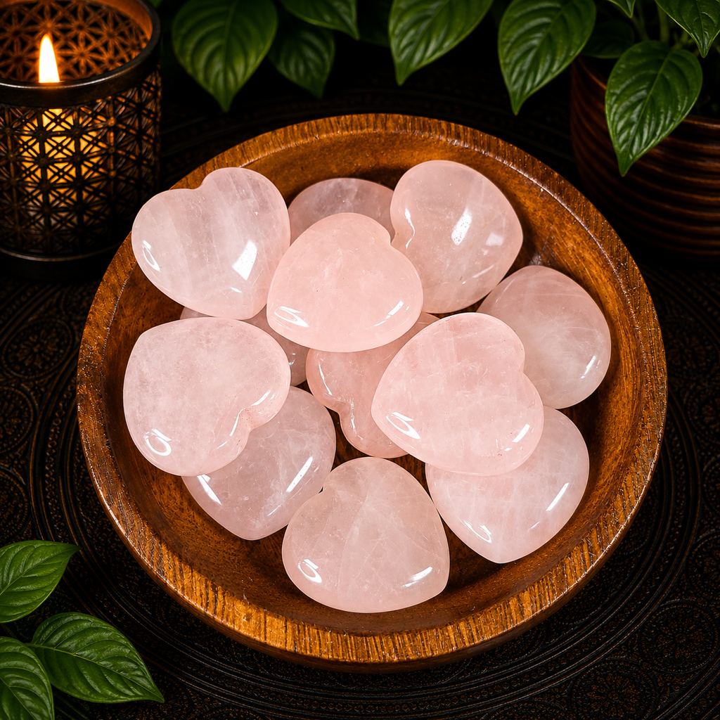 3cm Gemstone Heart - Rose Quartz