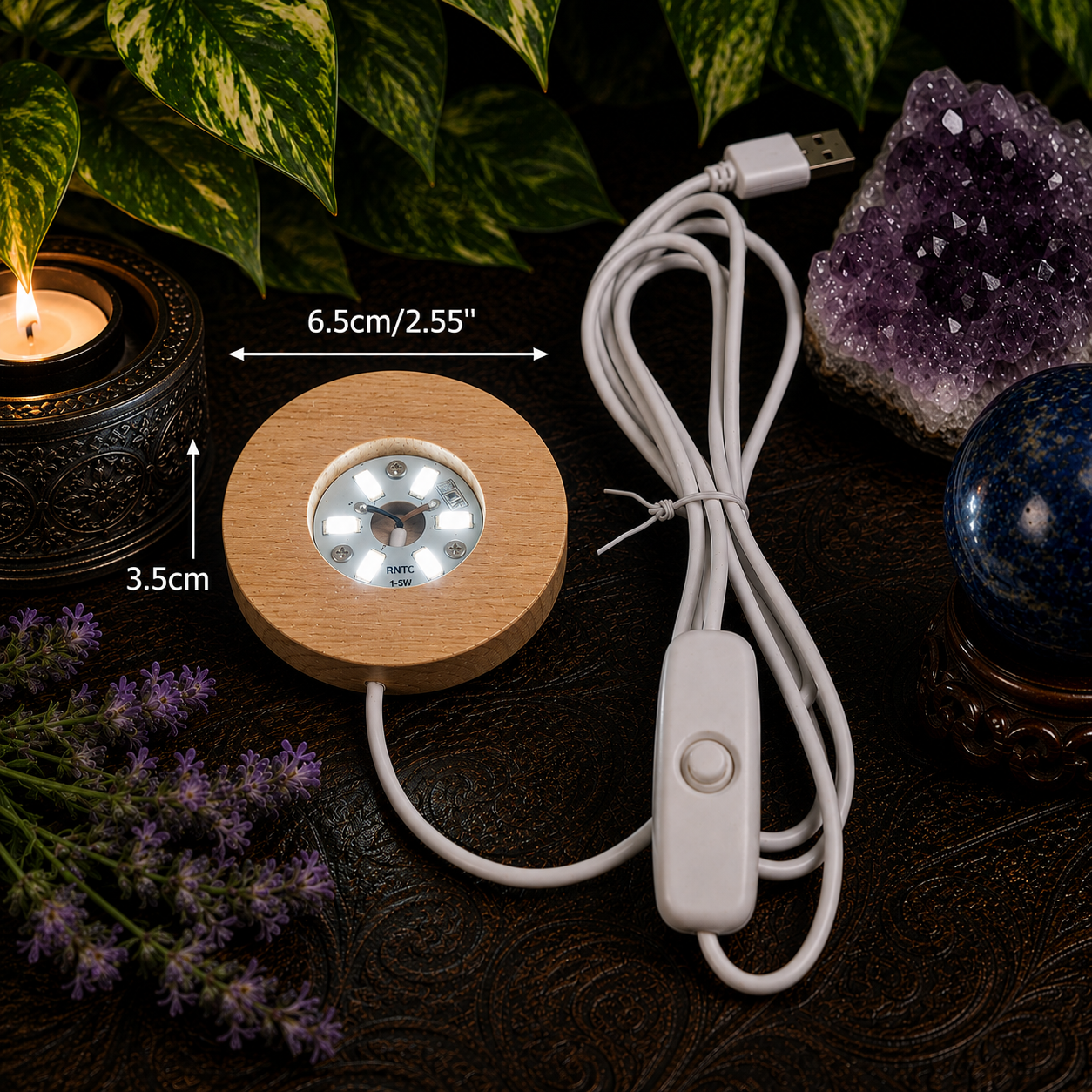 USB Cool White Light LED Sphere Stand