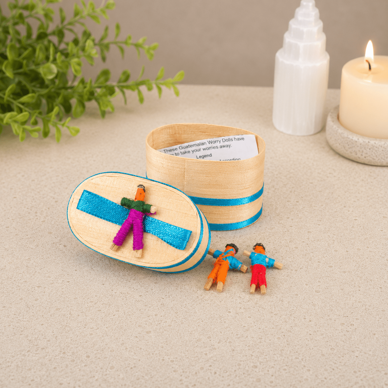 Guatemalan Worry Dolls - Light Blue