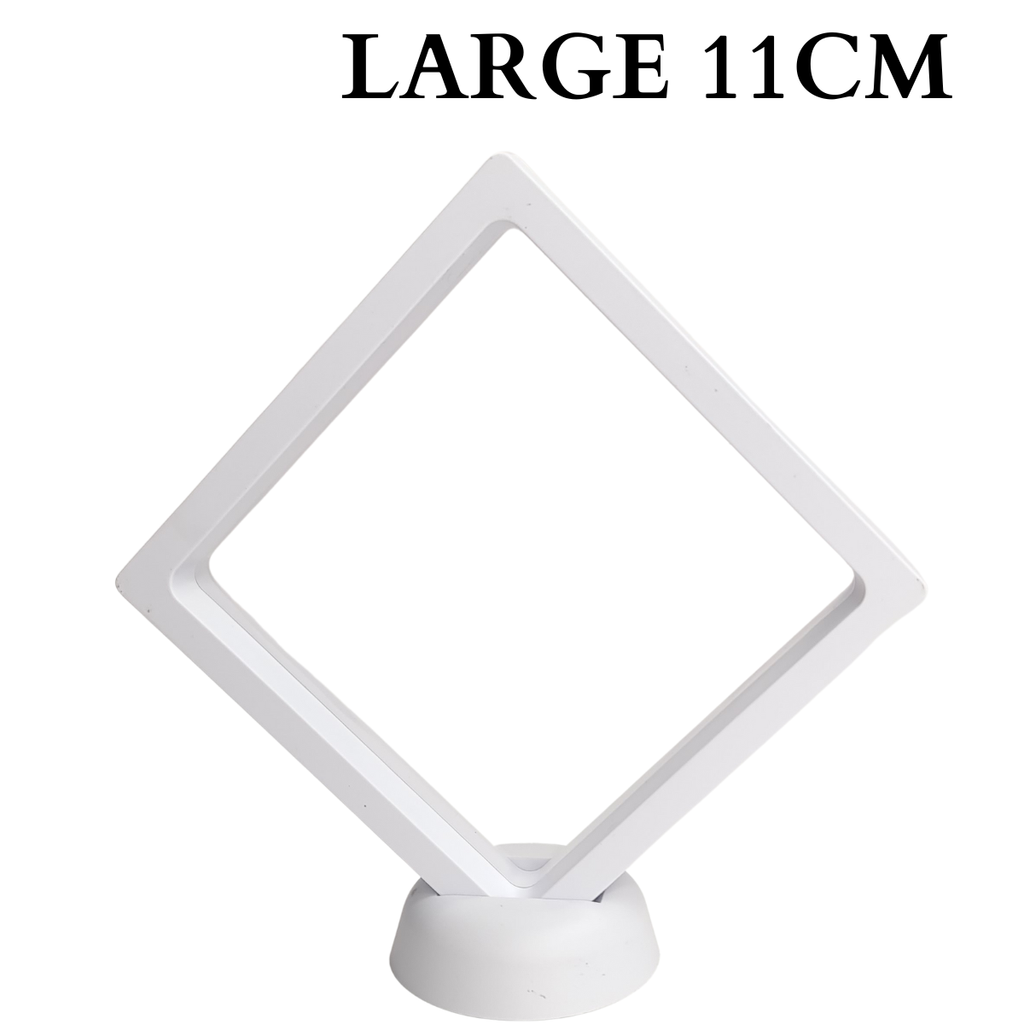 11cm Large Square Floating Display Stand - White