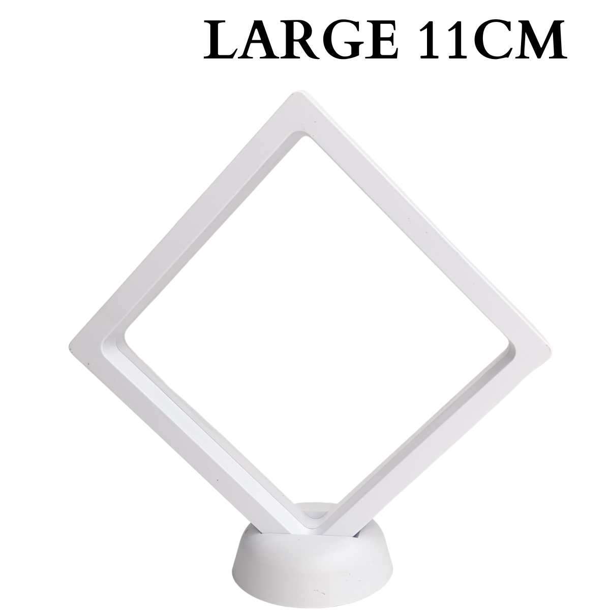 11cm Large Square Floating Display Stand - White