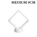 9cm Medium Square Floating Display Stand - White