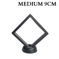 9cm Medium Square Floating Display Stand - Black