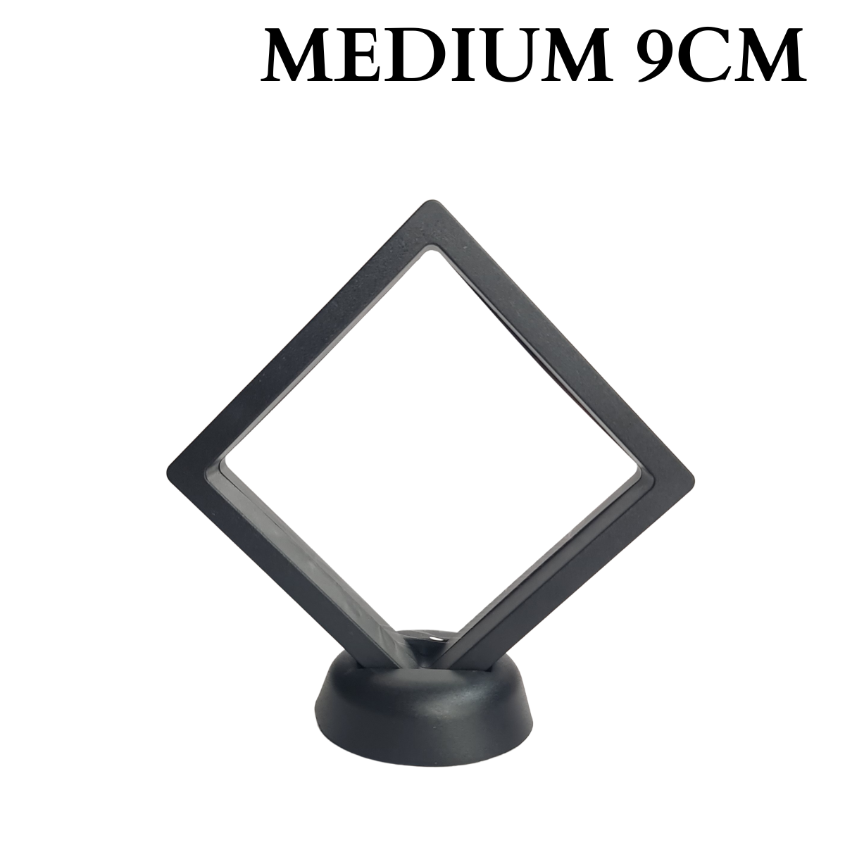 9cm Medium Square Floating Display Stand - Black
