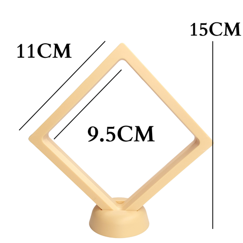 11cm Large Square Floating Display Stand - Yellow