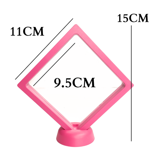 11cm Large Square Floating Display Stand - Dark Pink