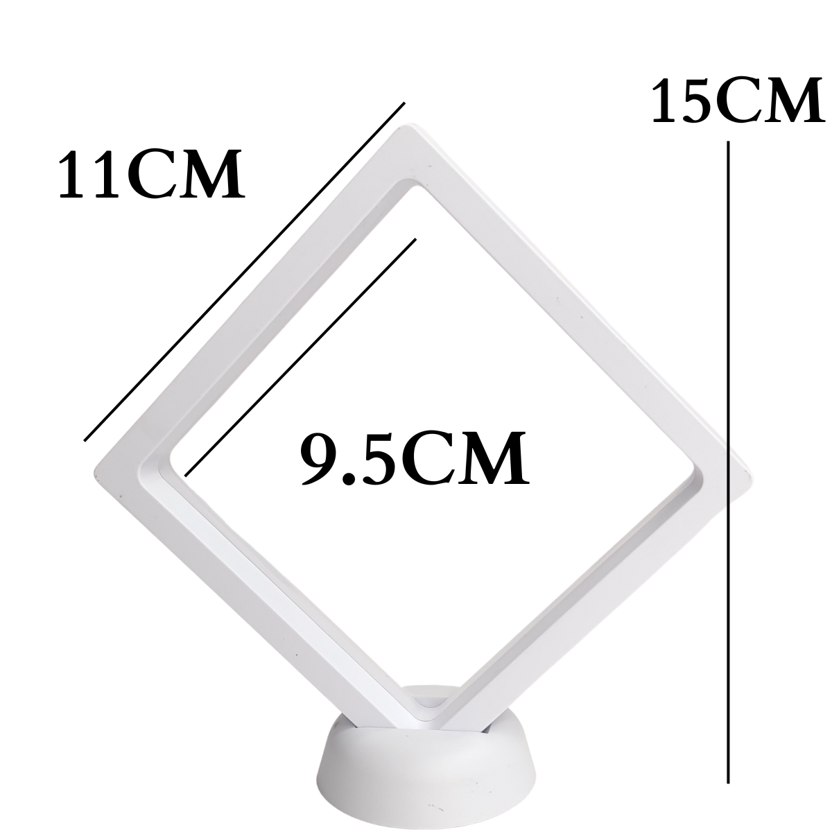 11cm Large Square Floating Display Stand - White