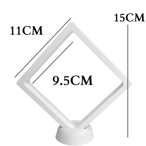 11cm Large Square Floating Display Stand - White
