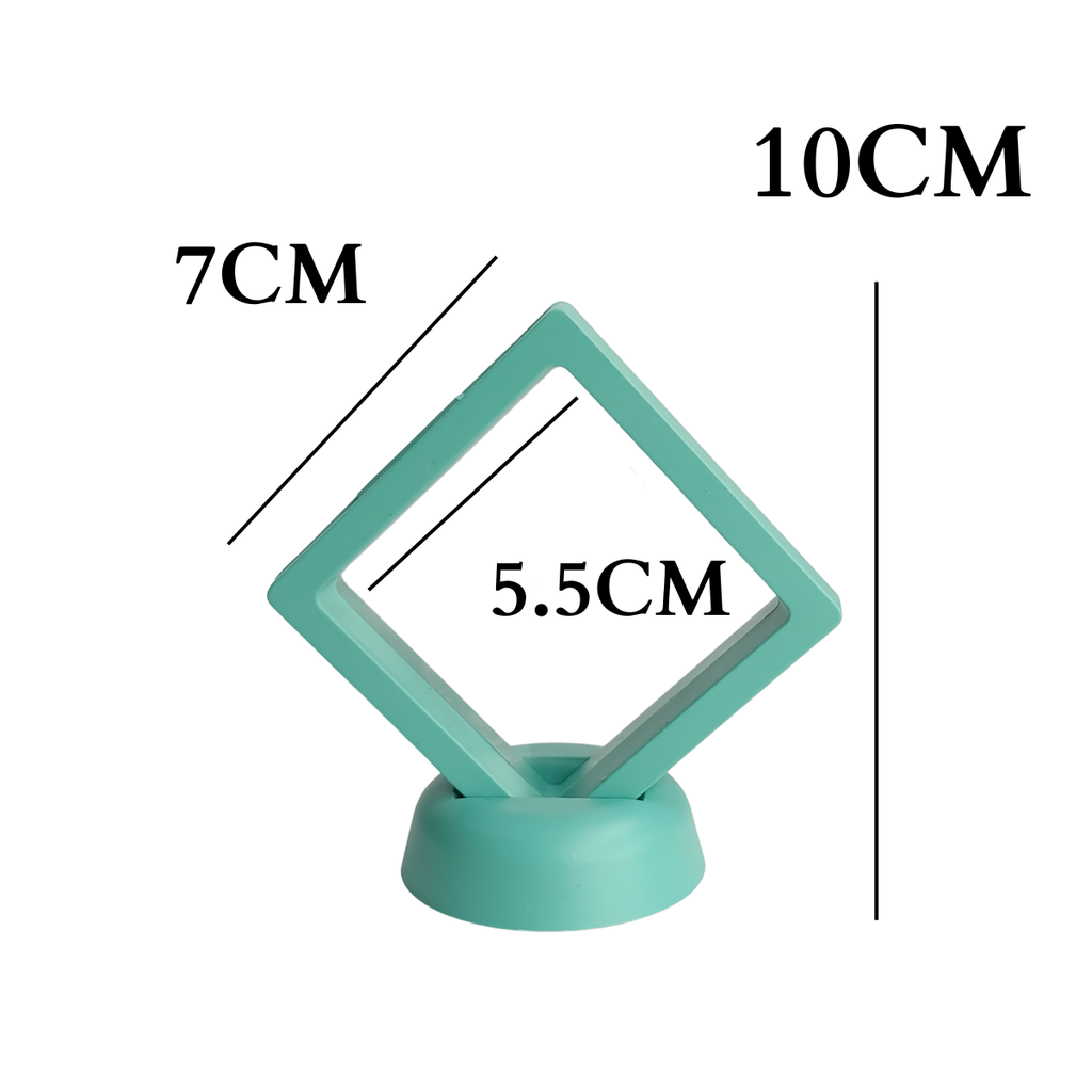 7cm Small Square Floating Display Stand - Turquoise