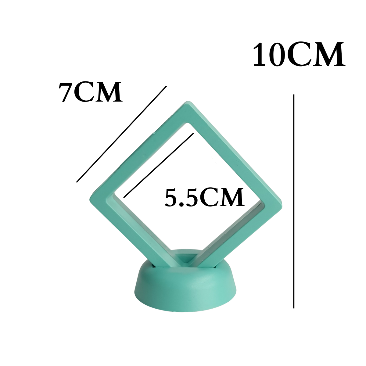 7cm Small Square Floating Display Stand - Turquoise