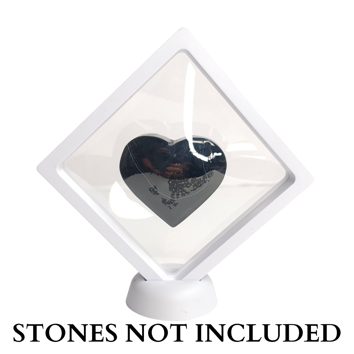 11cm Large Square Floating Display Stand - White