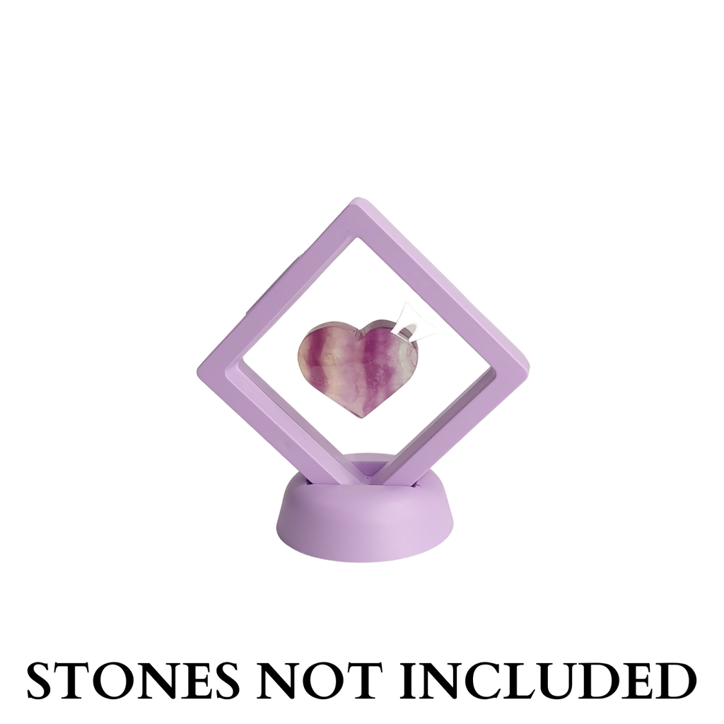 7cm Small Square Floating Display Stand - Purple